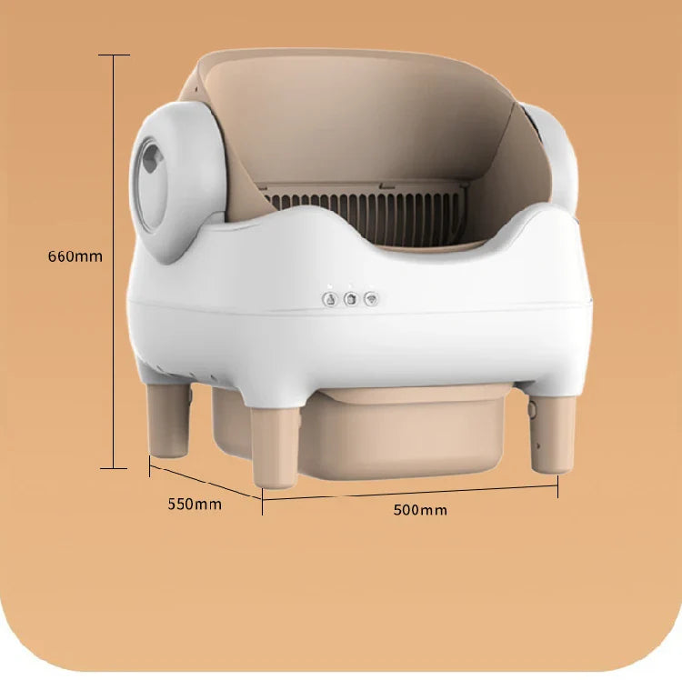 KTX-695123 Automatic Smart Cat Litter Box with Electric Poop Scooper, Eco-Friendly Design, 65L Capacity