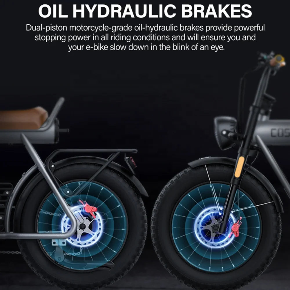 KTX-695379 Classic Retro Electric Bike 25AH 1500W with 7-Speed Gears and Hydraulic Disc Brakes - 60km Range, Space Grey