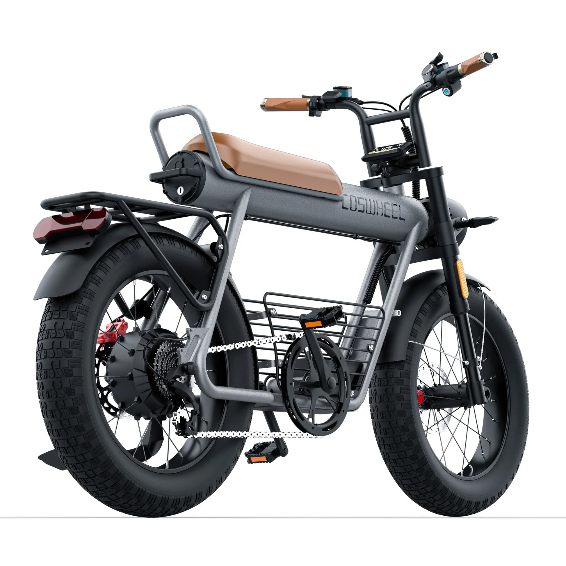 KTX-695379 Classic Retro Electric Bike 25AH 1500W with 7-Speed Gears and Hydraulic Disc Brakes - 60km Range, Space Grey