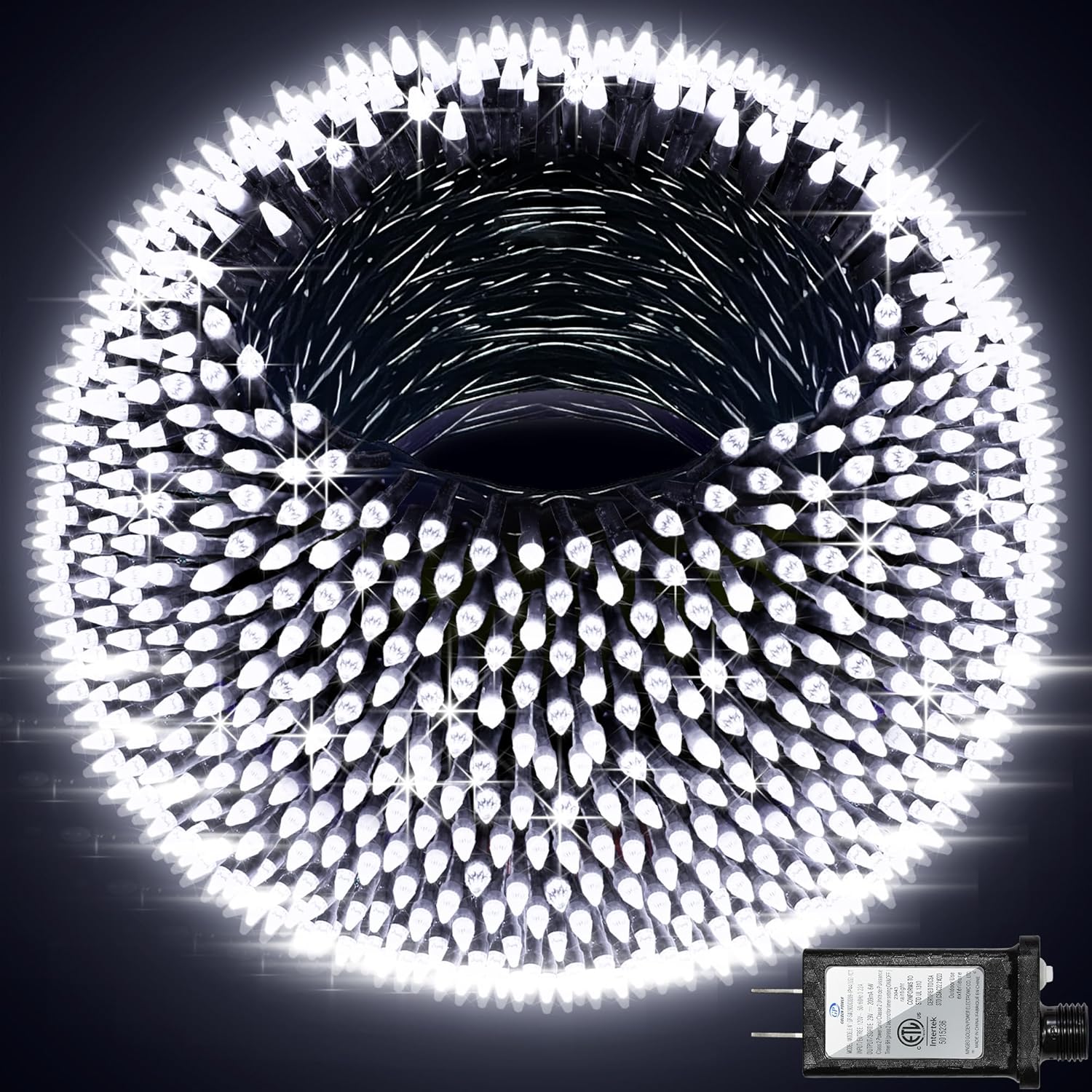 KTX-696019 1500 LED 470FT Outdoor Christmas String Lights with 12 Modes and Timer, Waterproof Red & Green Lights for Holiday Decoration