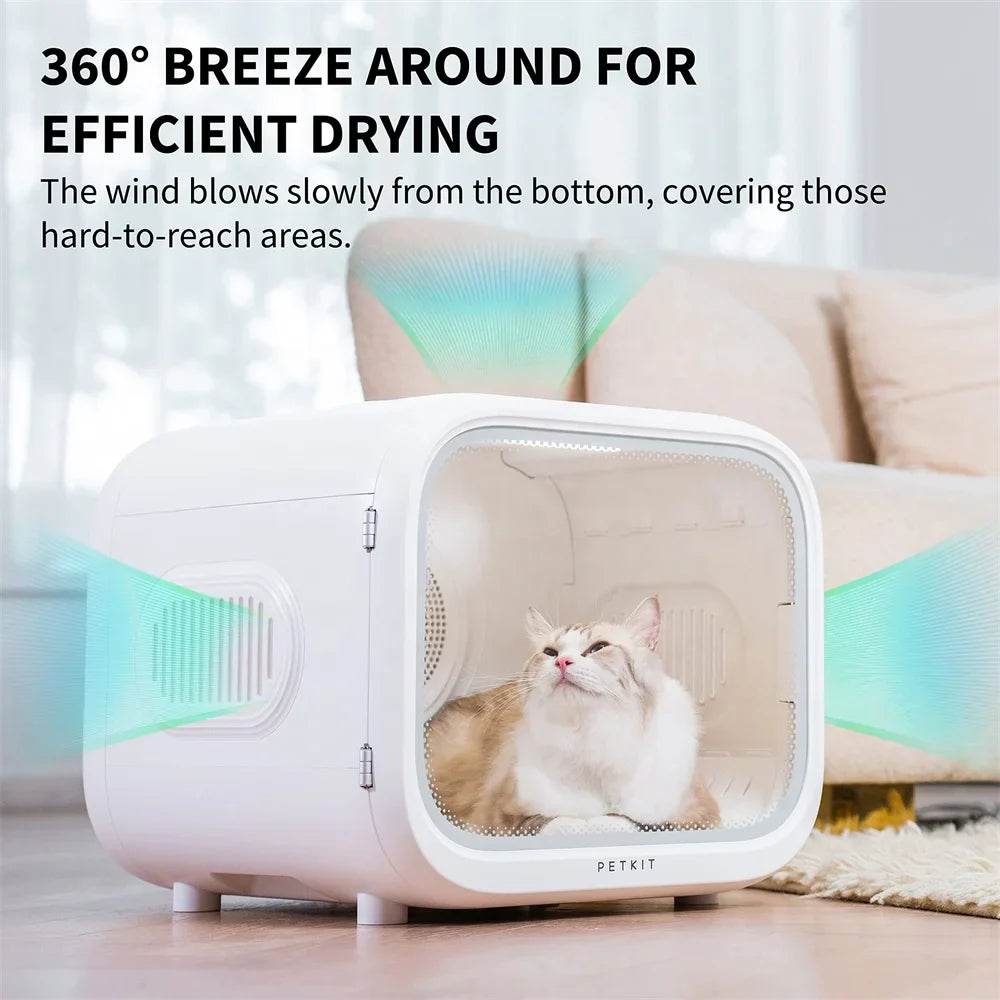 KTX-696083 Automatic Pet Hair Drying Box with 60L Capacity and Smart Temperature Control for Cats and Small Dogs