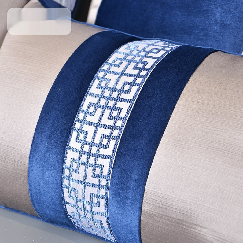 KTX-696787 Chinese Blue Ink Painting Pillow Cover - Multiple Patterns Available, 30x50CM & 45x45CM