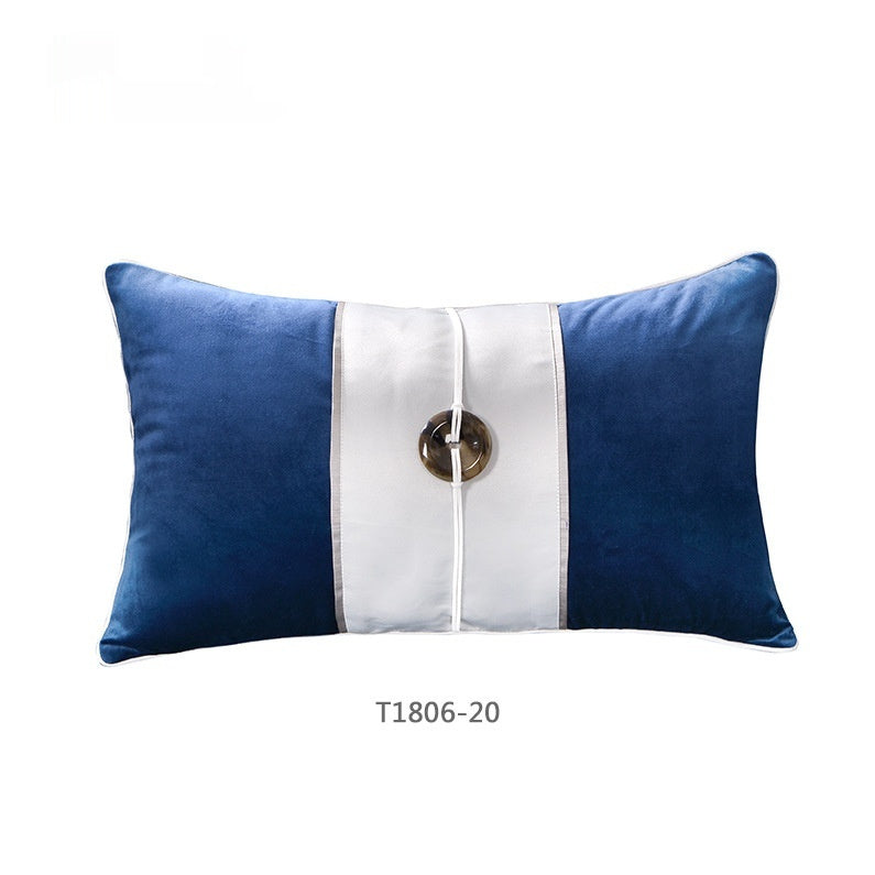 KTX-696787 Chinese Blue Ink Painting Pillow Cover - Multiple Patterns Available, 30x50CM & 45x45CM