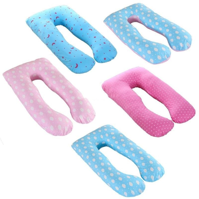 KTX-697811 Comfortable Sleeping Support Body Pillow for Pregnant Women - Natural Cotton, Removable Fill, Various Designs
