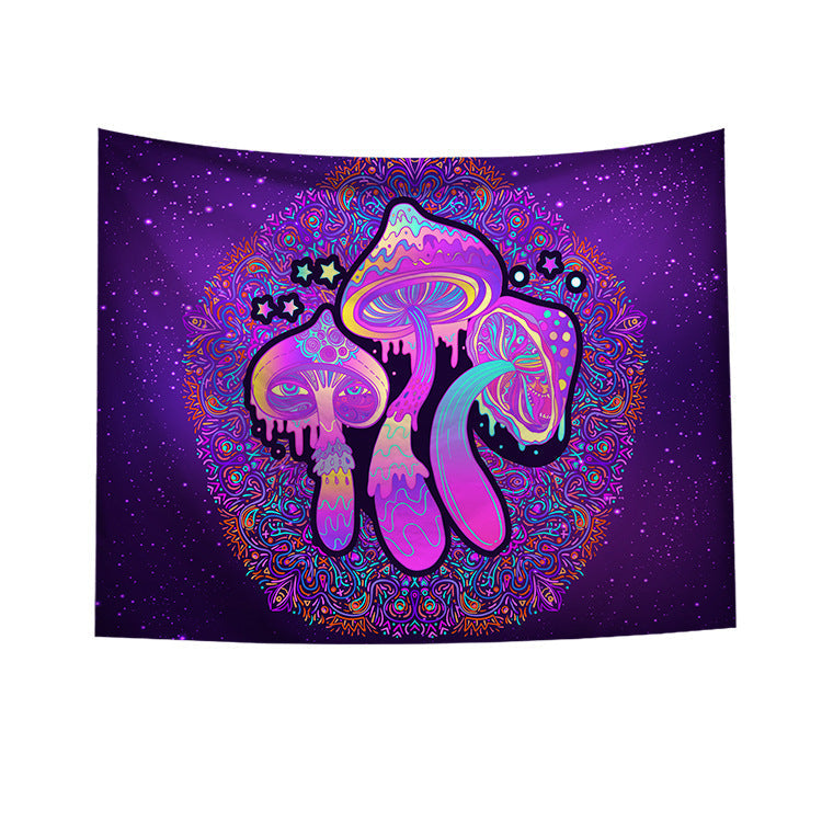 KTX-697811 Geometric Abstract Fluorescent Effect Tapestry - Rectangular Polyester Fiber Wall Hanging, Multiple Colors Available