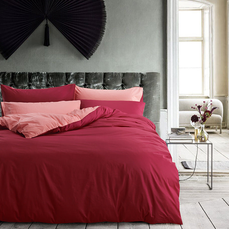 KTX-698131 Cotton Two-Piece Plain Sheet Cover Set for 1.8m Bed - Modern Twill Design