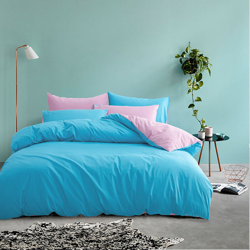 KTX-698131 Cotton Two-Piece Plain Sheet Cover Set for 1.8m Bed - Modern Twill Design