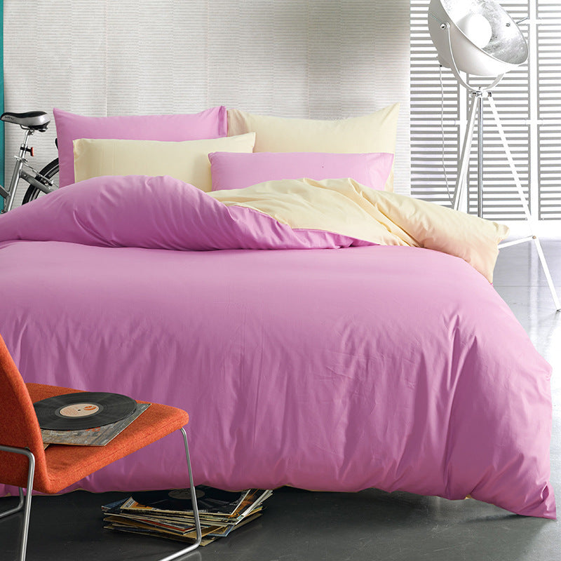 KTX-698131 Cotton Two-Piece Plain Sheet Cover Set for 1.8m Bed - Modern Twill Design