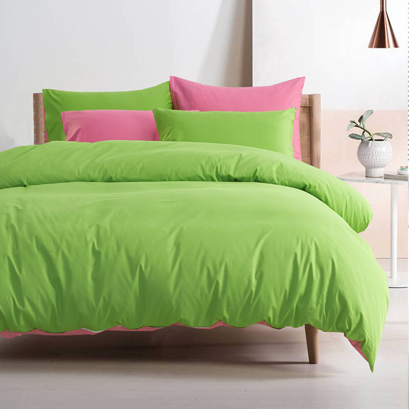 KTX-698131 Cotton Two-Piece Plain Sheet Cover Set for 1.8m Bed - Modern Twill Design