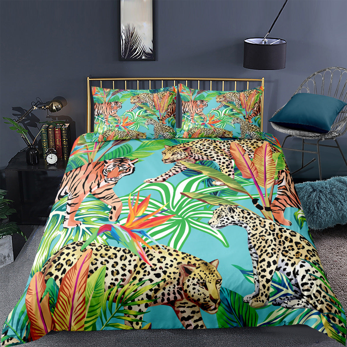 KTX-698451 Digital Printed Bedding Set in Multiple Sizes - Soft Chemical Fiber Quilt Cover with Pillowcases