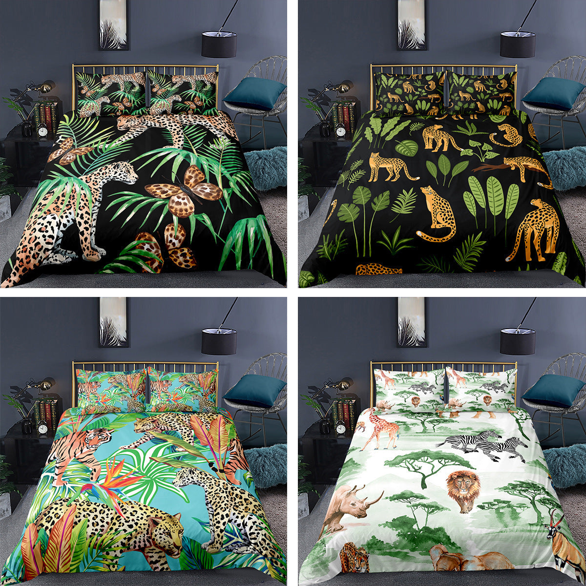 KTX-698451 Digital Printed Bedding Set in Multiple Sizes - Soft Chemical Fiber Quilt Cover with Pillowcases