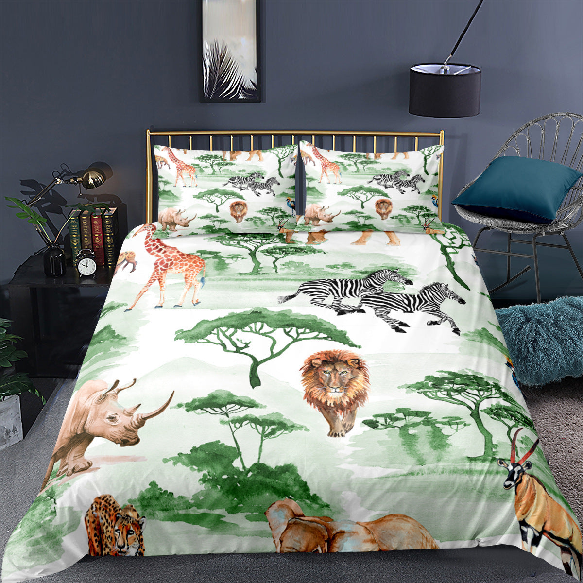 KTX-698451 Digital Printed Bedding Set in Multiple Sizes - Soft Chemical Fiber Quilt Cover with Pillowcases