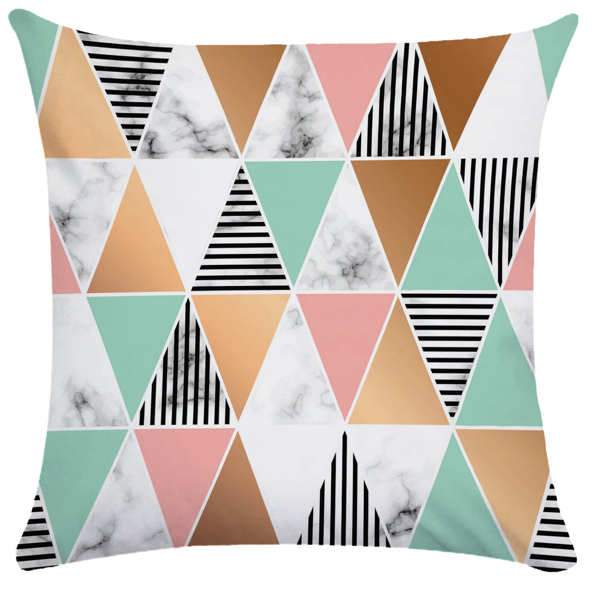 KTX-698963 Geometric Abstract Short Plush Pillowcase with Invisible Zipper, 45x45cm