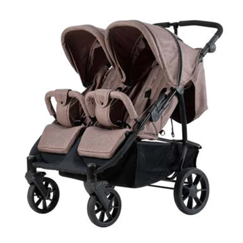 KTX-699475 2-in-1 Luxury Twin Stroller with High Landscape Design, Aluminium Frame and Dual Baskets for Infants
