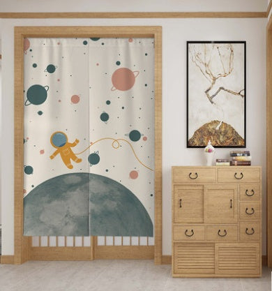 KTX-699987 Customizable Fabric Door Curtain with Telescopic Rod and Magnet - Multiple Sizes Available