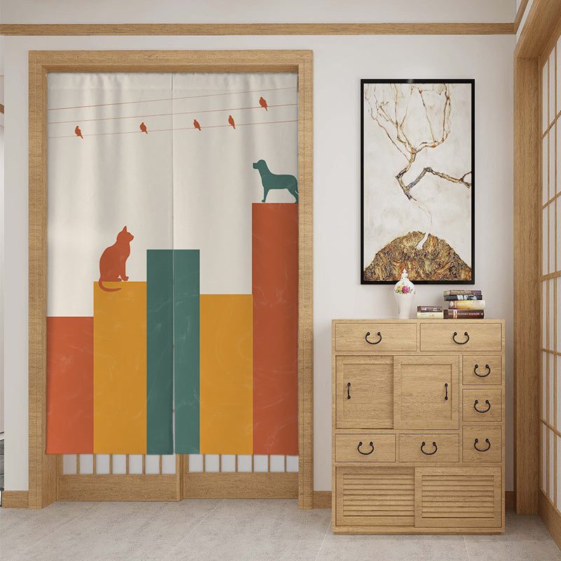 KTX-699987 Customizable Fabric Door Curtain with Telescopic Rod and Magnet - Multiple Sizes Available