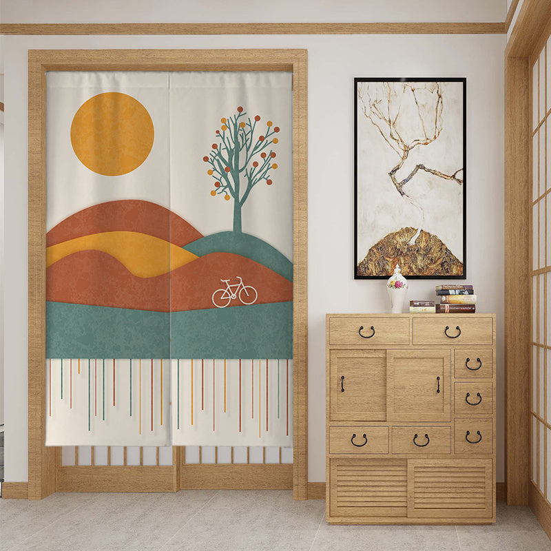 KTX-699987 Customizable Fabric Door Curtain with Telescopic Rod and Magnet - Multiple Sizes Available