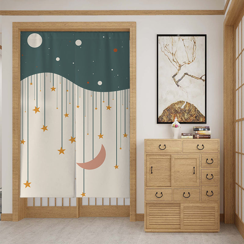 KTX-699987 Customizable Fabric Door Curtain with Telescopic Rod and Magnet - Multiple Sizes Available