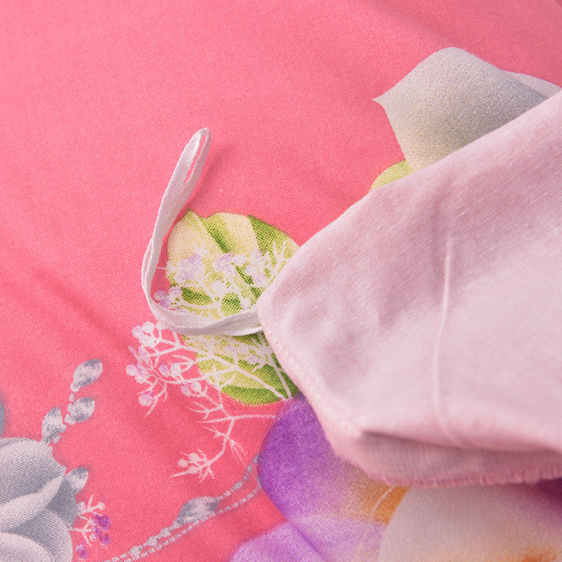 KTX-700115 Pink Pure Cotton Four-Piece Anime Cartoon Bedding Set