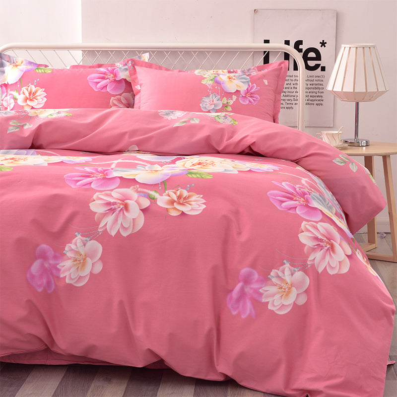 KTX-700115 Pink Pure Cotton Four-Piece Anime Cartoon Bedding Set