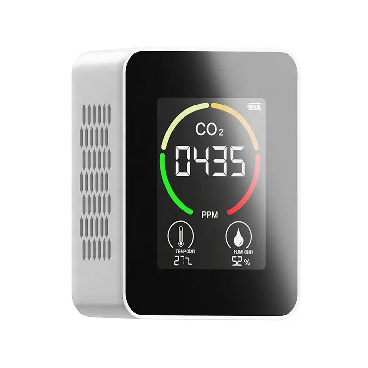 KTX-700627 Air Quality Tester CO2 Detector with Type-C Rechargeable Data Logger, Infrared Technology, LCD Display