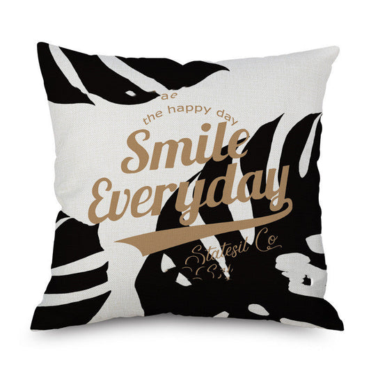 KTX-701267 Linen Pillowcase for Sofa or Bedside Use, 45x45cm, 100% Polyester, Hand Washable