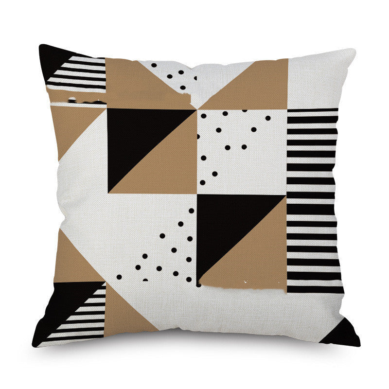 KTX-701267 Linen Pillowcase for Sofa or Bedside Use, 45x45cm, 100% Polyester, Hand Washable