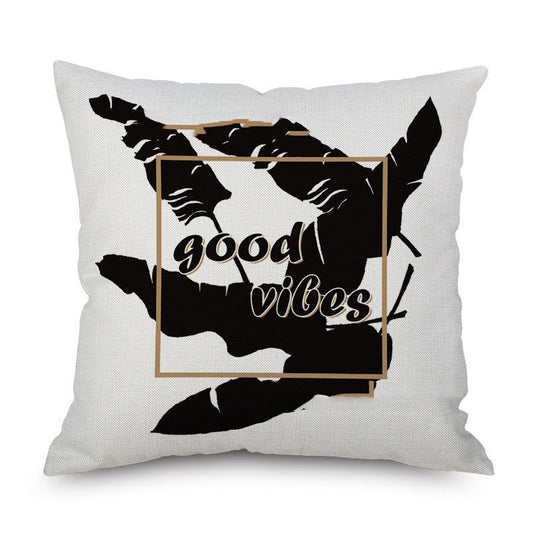 KTX-701267 Linen Pillowcase for Sofa or Bedside Use, 45x45cm, 100% Polyester, Hand Washable