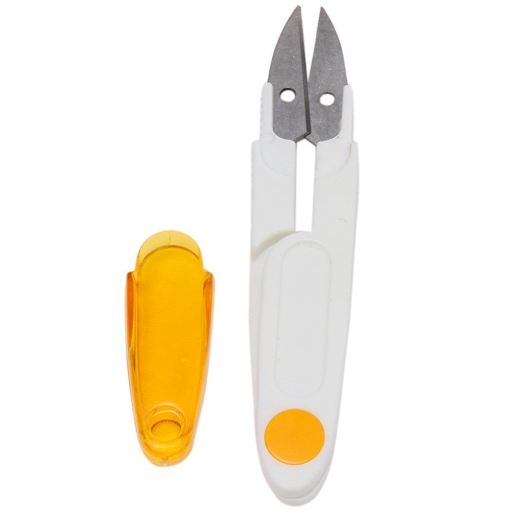 KTX-701267 U-Shaped Stainless Steel Scissors with Safety Cover - Colorful Options Available