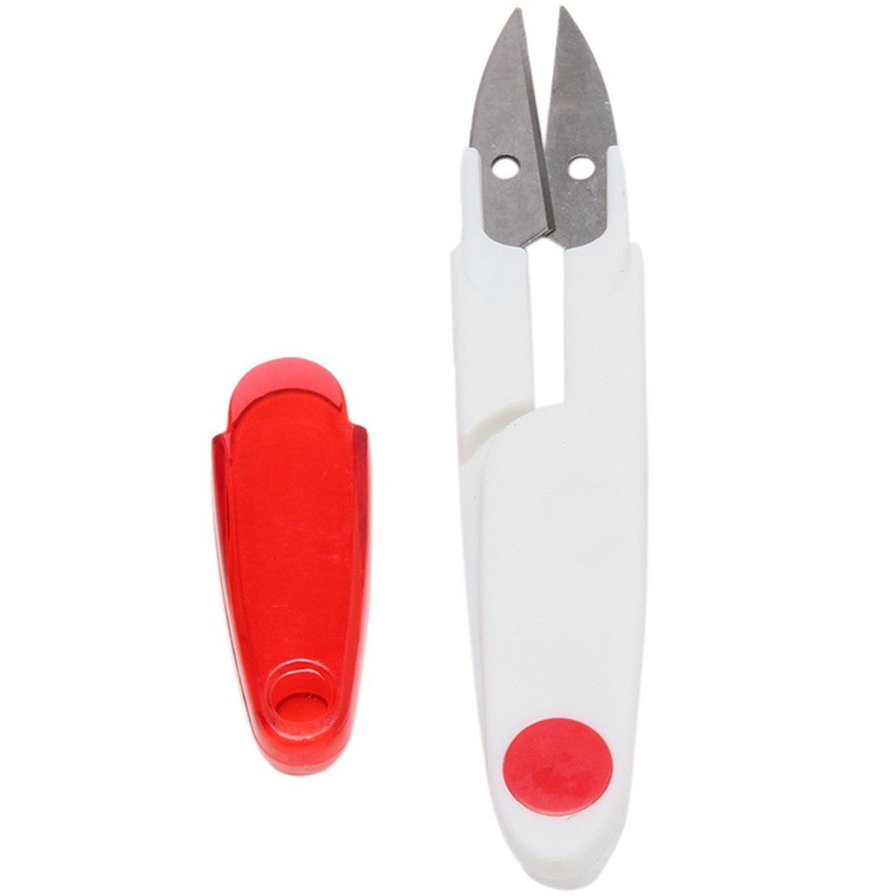 KTX-701267 U-Shaped Stainless Steel Scissors with Safety Cover - Colorful Options Available