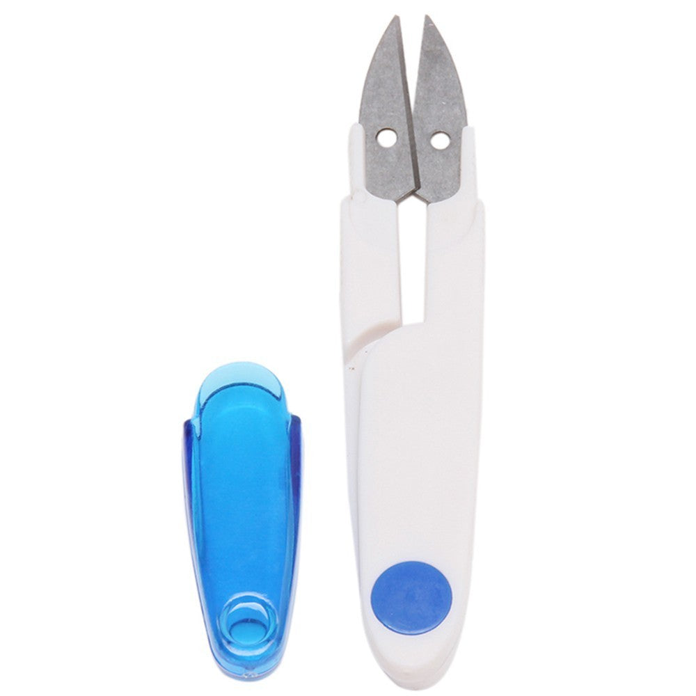 KTX-701267 U-Shaped Stainless Steel Scissors with Safety Cover - Colorful Options Available