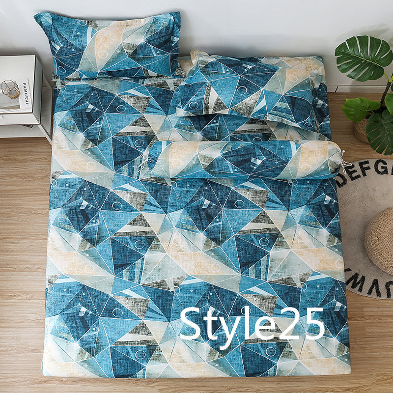 KTX-702419 Cartoon Single Bed Linen Set with Mattress Pad and Pillowcase - Multiple Sizes Available