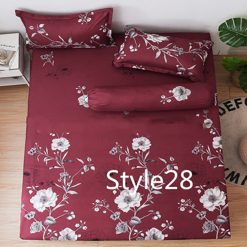 KTX-702419 Cartoon Single Bed Linen Set with Mattress Pad and Pillowcase - Multiple Sizes Available
