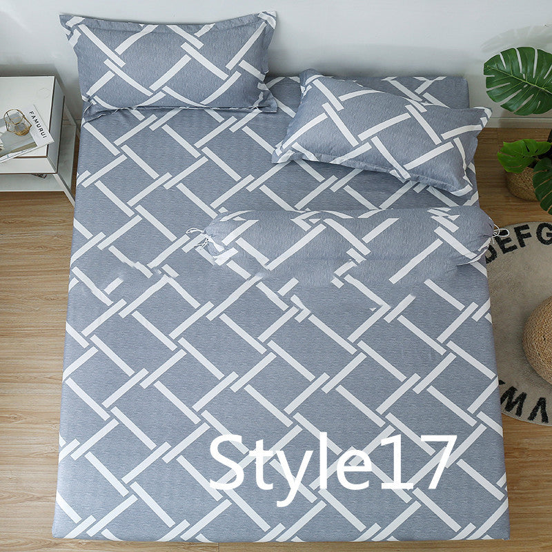 KTX-702419 Cartoon Single Bed Linen Set with Mattress Pad and Pillowcase - Multiple Sizes Available