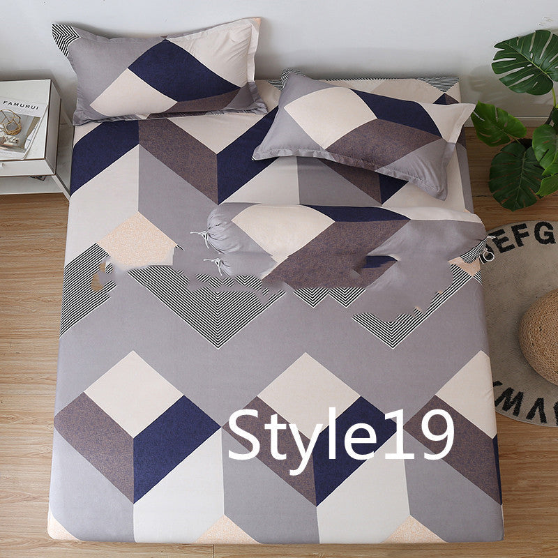 KTX-702419 Cartoon Single Bed Linen Set with Mattress Pad and Pillowcase - Multiple Sizes Available