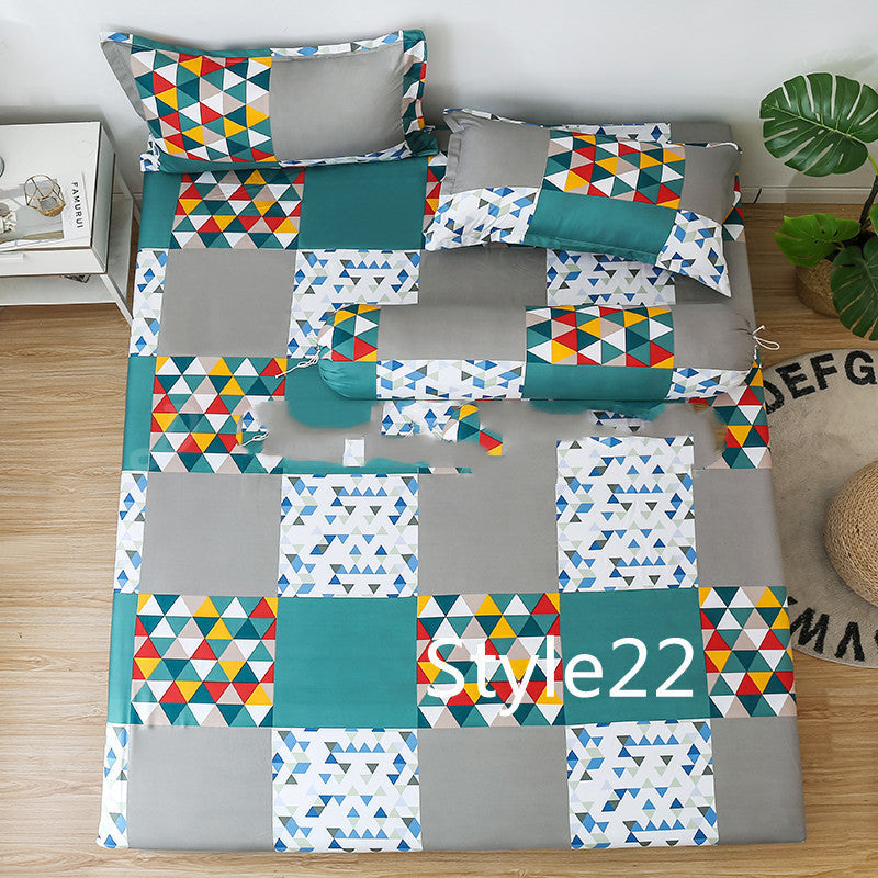 KTX-702419 Cartoon Single Bed Linen Set with Mattress Pad and Pillowcase - Multiple Sizes Available