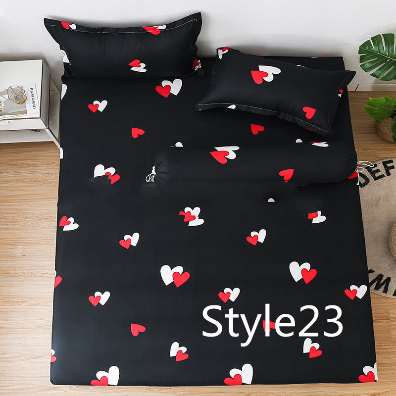 KTX-702419 Cartoon Single Bed Linen Set with Mattress Pad and Pillowcase - Multiple Sizes Available