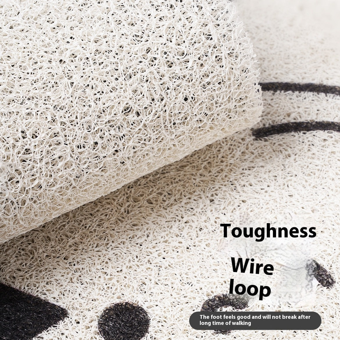 KTX-702483 Cartoon Bear and Friends Stain-resistant PVC Coil Doormat for Dust Removal