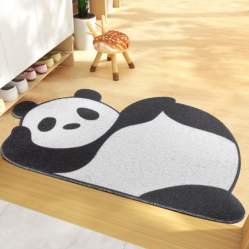 KTX-702483 Cartoon Bear and Friends Stain-resistant PVC Coil Doormat for Dust Removal