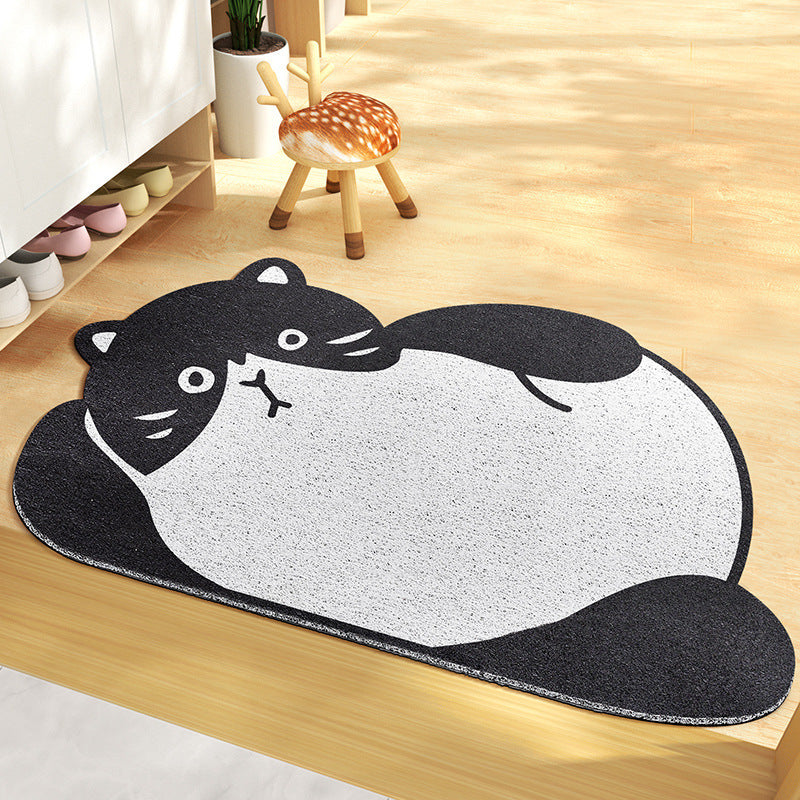 KTX-702483 Cartoon Bear and Friends Stain-resistant PVC Coil Doormat for Dust Removal