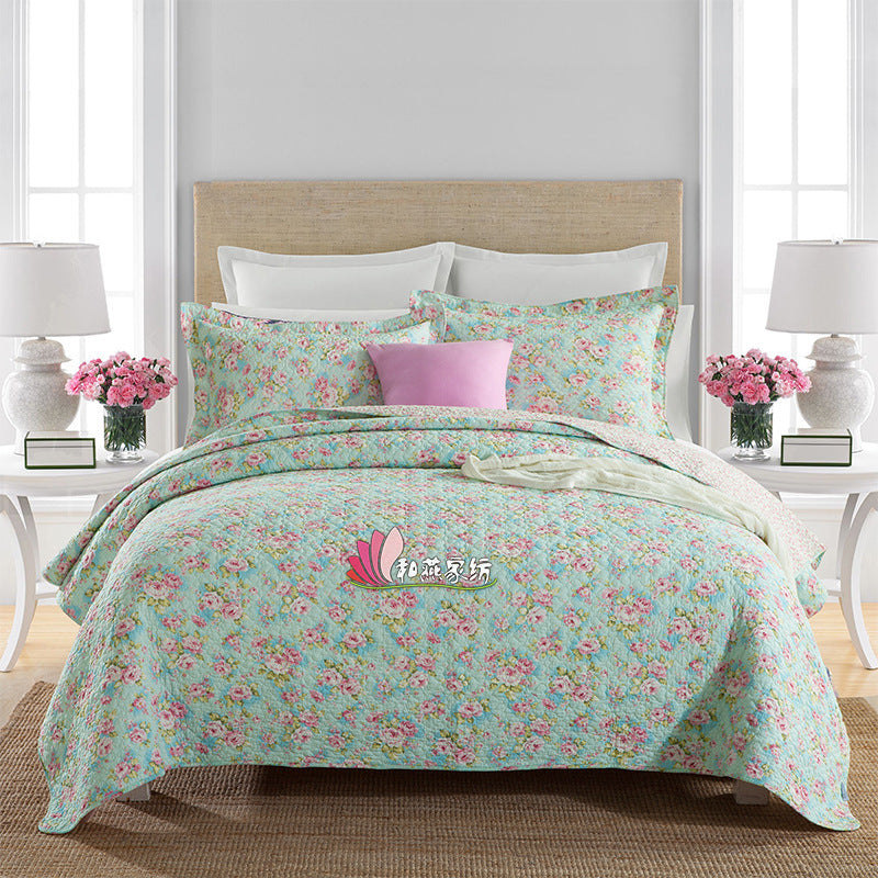 KTX-703059 Cotton Summer Quilt Set with Two Pillowcases - Soft, Breathable, 230x250cm