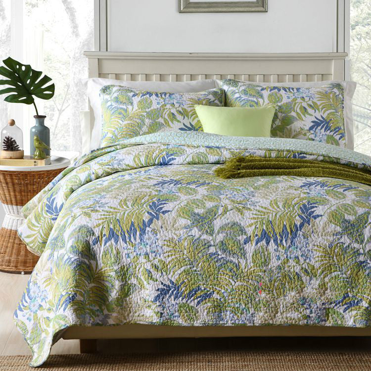 KTX-703059 Cotton Summer Quilt Set with Two Pillowcases - Soft, Breathable, 230x250cm