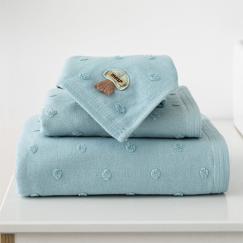 KTX-703315 Cotton Towel Gift Set - Childlike Bath Towels and Square Towels (Various Colors) 35x70 cm