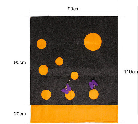 KTX-704019 Cat Play Tunnel and Puzzle Mat - Multifunctional Felt Toy for Interactive Play