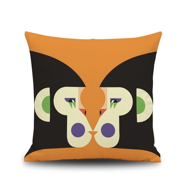 KTX-704787 Geometric Abstract Animal Cushion Cover - Chemical Fiber with PP Cotton Filling