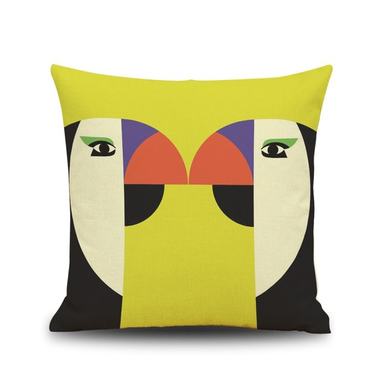 KTX-704787 Geometric Abstract Animal Cushion Cover - Chemical Fiber with PP Cotton Filling