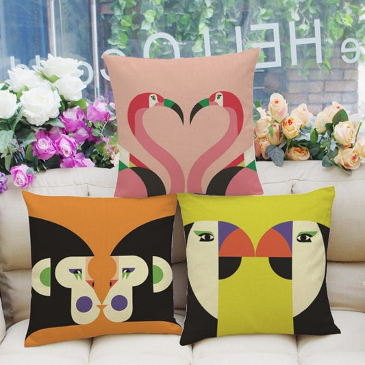 KTX-704787 Geometric Abstract Animal Cushion Cover - Chemical Fiber with PP Cotton Filling