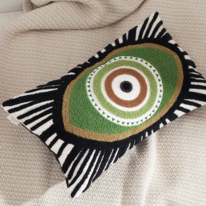 KTX-705939 Nordic Green Cactus Embroidered Throw Pillow - Available in 45x45cm and 30x50cm