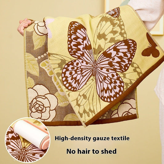 KTX-706451 Soft Cotton Hanging Hand Towel Set - 100% Pure Cotton, Floral and Butterfly Designs, 4-Piece or 2-Piece Options