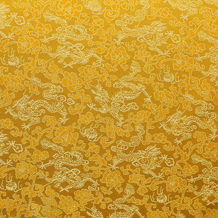 KTX-707091 Multicolor Jacquard Fabric with Chinese Dragon Pattern - 50% Rayon, 50% Polyester Silk, 150cm Width